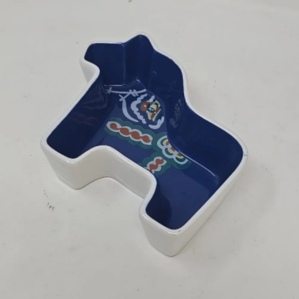 Sagaform Dala horse dish‎ bowl blue Ylva Olsson Design Sweden Swedish folk art
